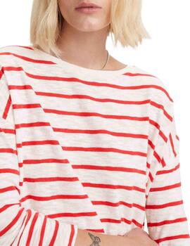 Camiseta Levi's® Margot de mujer Saint Stripe Script Red