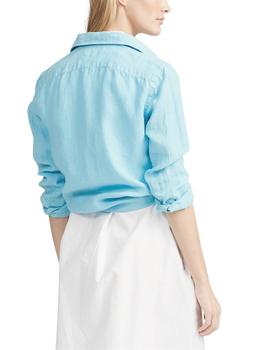 Camisa Polo Ralph Lauren de lino Relaxed Fit turquesa