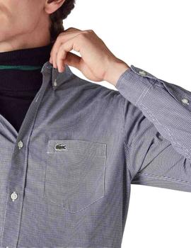 Camisa Lacoste regular fit de popelin de algodón a cuadros