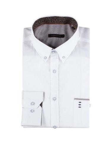 Camisa Florentino para hombre slim fit blanca con bolsillo
