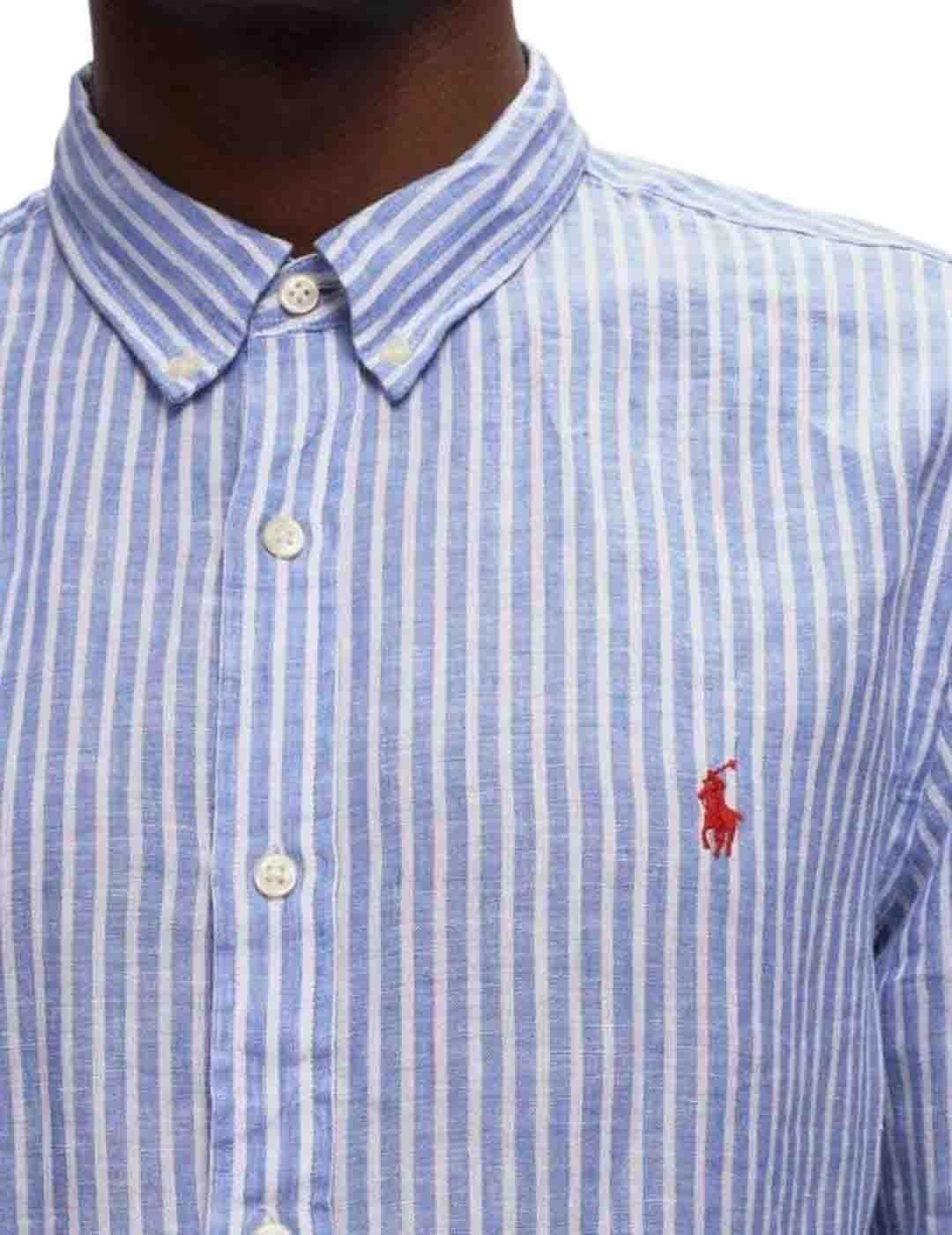 Camisa Polo Ralph Lauren de lino con estampado a rayas slim