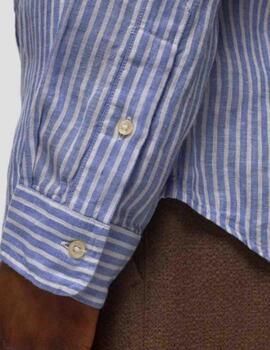 Camisa Polo Ralph Lauren de lino con estampado a rayas slim