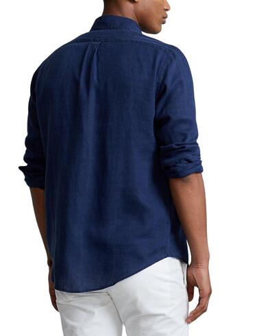 Camisa Polo Ralph Lauren de lino de manga larga slim fit