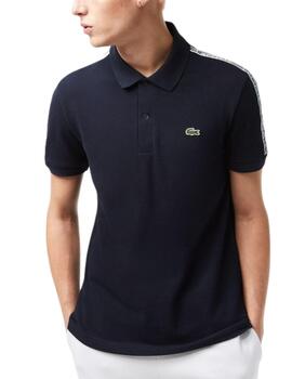 Polo Lacoste de piqué para hombre con raya en el hombro