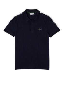 Polo Lacoste de piqué para hombre con raya en el hombro