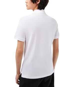 Polo Lacoste L1212 slim fit blanco  manga corta para hombre