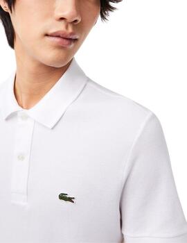 Polo Lacoste L1212 slim fit blanco  manga corta para hombre