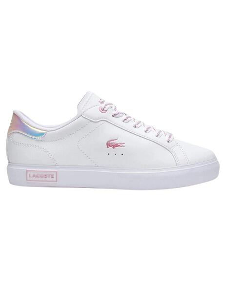 Zapatillas LACOSTE Powercourt Blanco Rosa Chica Mujer