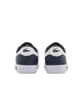 Zapatillas Lacoste Powercourt en piel azul marino de hombre