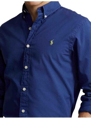 Camisa Polo Ralph Lauren de popelín azulón slim fit