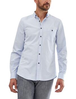 Camisa Florentino slim fit en tejido con microraya