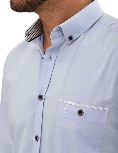 Camisa Florentino slim fit en tejido con microraya