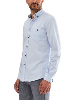 Camisa Florentino slim fit en tejido con microraya