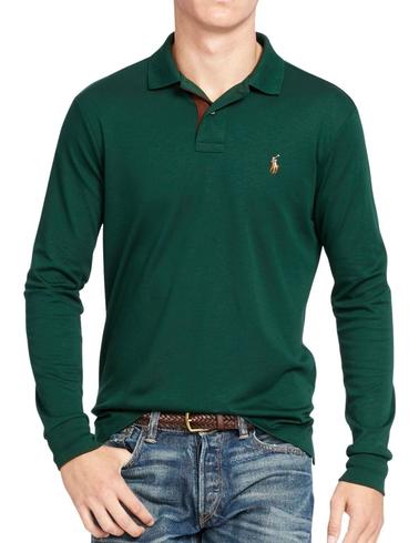 Polo de Polo Ralph Lauren verde para hombre manga larga