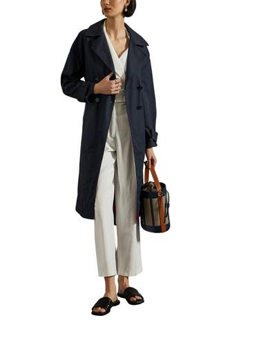 Gabardina Lion of Porches con cinturón y pliegue