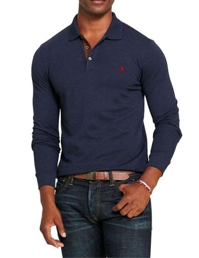 Polo de Polo Ralph Lauren azul marino de hombre manga larga