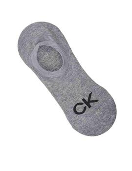 Calcetín invisible Calvin Klein 2-pack gris y negro