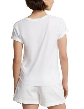 Camiseta Polo Ralph Lauren Polo Bear color blanco de mujer