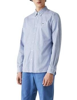 Camisa Lacoste regular fit de algodón a rayas