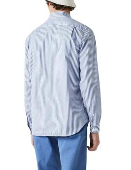 Camisa Lacoste regular fit de algodón a rayas