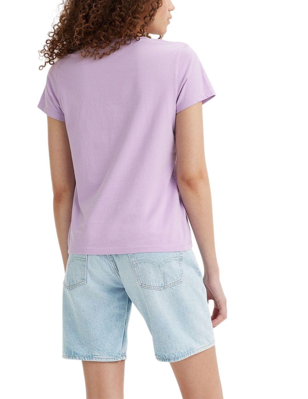 Camiseta Levi's® Perfect V-Neck Tee Caviar de mujer malva