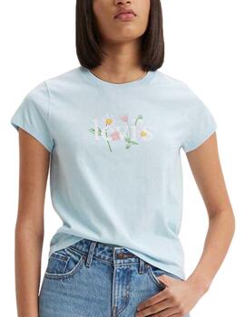 Camiseta Levi's® Graphic Autentic celeste para mujer