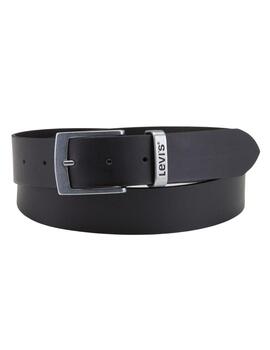 Cinturón Levi's® Hebron Black de cuero unisex