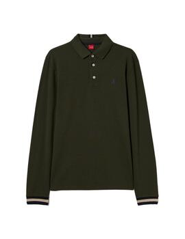 Polo Lion of Porches de manga larga verde para hombre