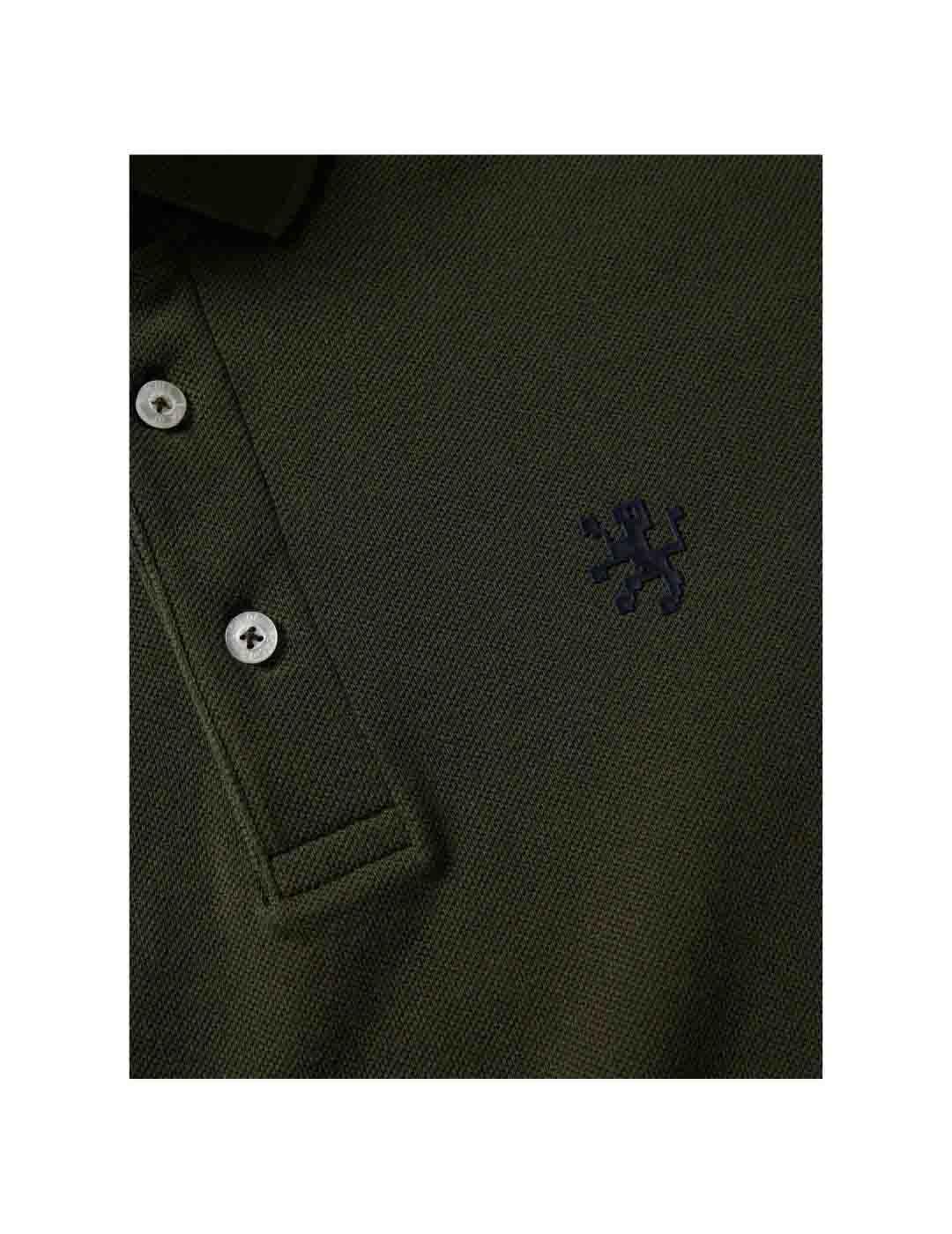 Polo Lion of Porches de manga larga verde para hombre
