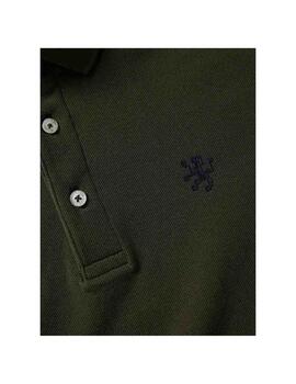 Polo Lion of Porches de manga larga verde para hombre