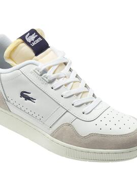 Zapatillas Lacoste T-Clip colorblock piel y material textil