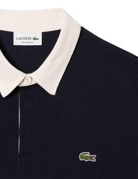 Polo Lacoste de algodón color block estilo rugby de hombre