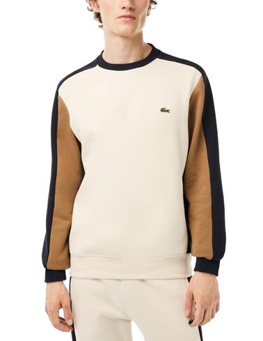 Sudadera Lacoste de felpa cepillada con diseño colorblock