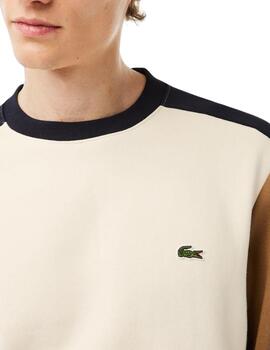 Sudadera Lacoste de felpa cepillada con diseño colorblock