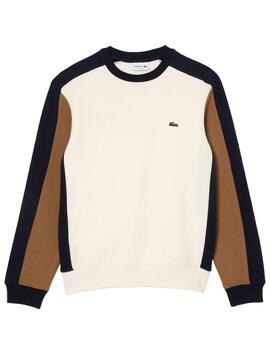 Sudadera Lacoste de felpa cepillada con diseño colorblock