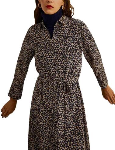 Vestido camisero Lion of Porches con tejido estampado