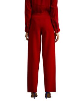 Pantalón Lion of Porches de punto recto de mujer rojo