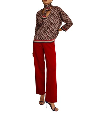Pantalón Lion of Porches de punto recto de mujer rojo