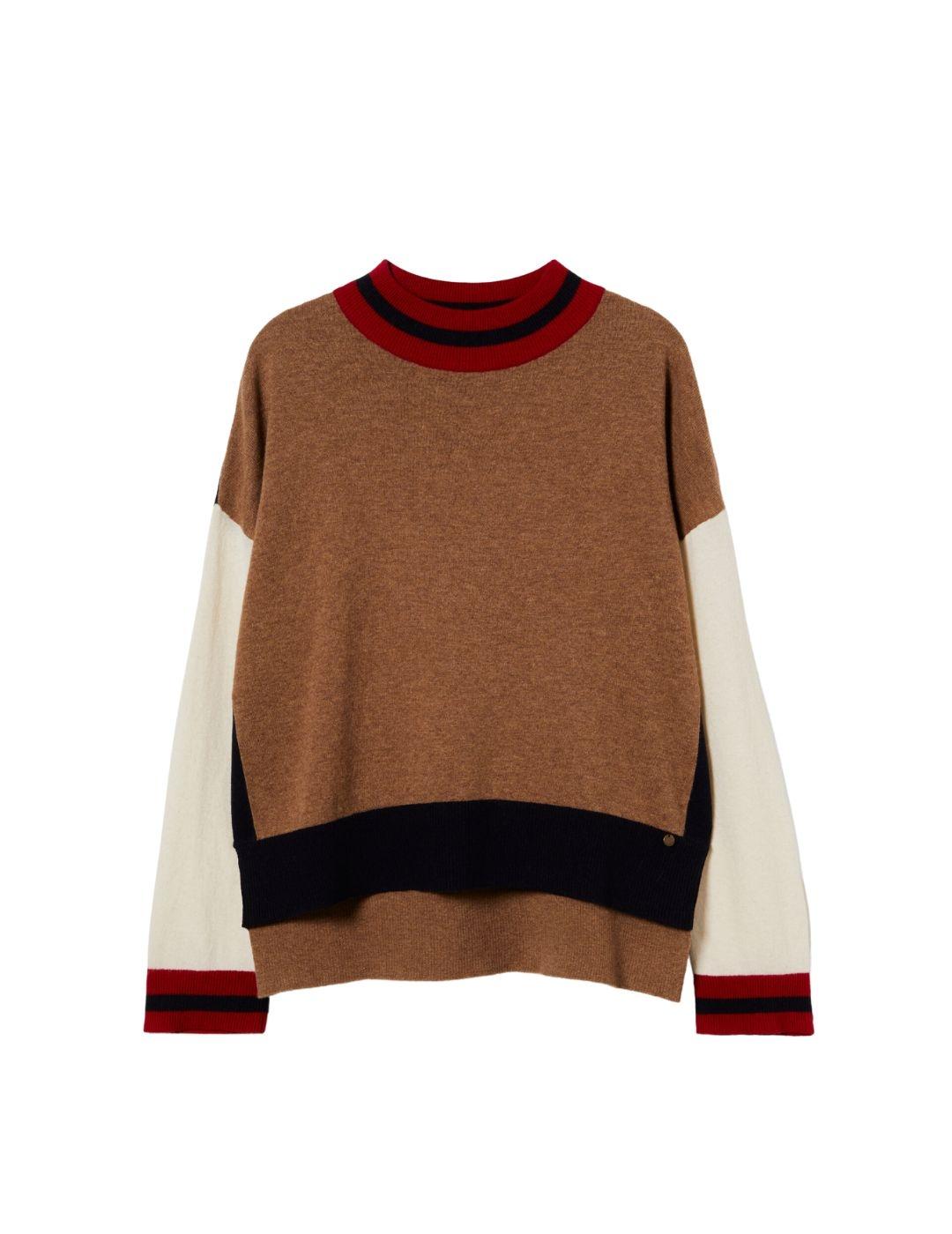Jersey Lion of Porches de lana con medio cuello