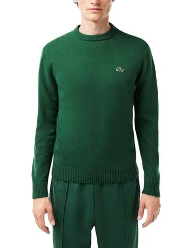 Jersey Lacoste de lana con cuello redondo para hombre