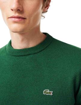 Jersey Lacoste de lana con cuello redondo para hombre