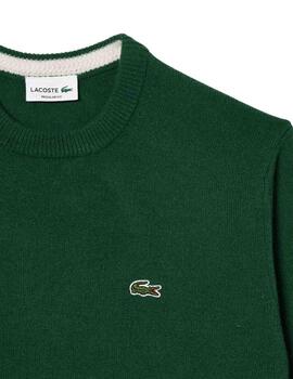 Jersey Lacoste de lana con cuello redondo para hombre