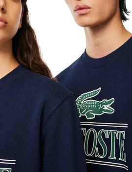 Sudadera unisex Lacoste con cocodrilo 3D en el pecho