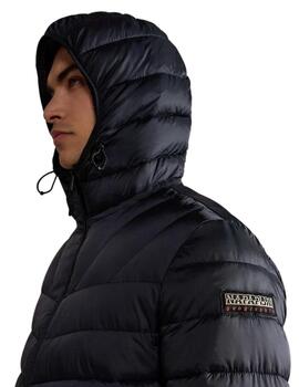 Chaqueta acolchada Napapijri con capucha negra para hombre