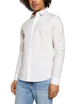 Camisa Calvin Klein slim fit de algodón elástico