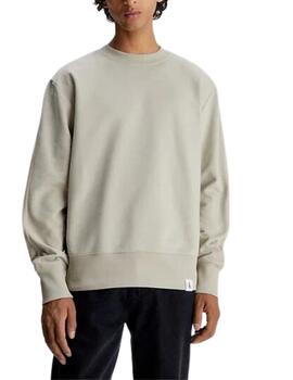 Sudadera Calvin Klein de felpa de algodón con cuello redondo