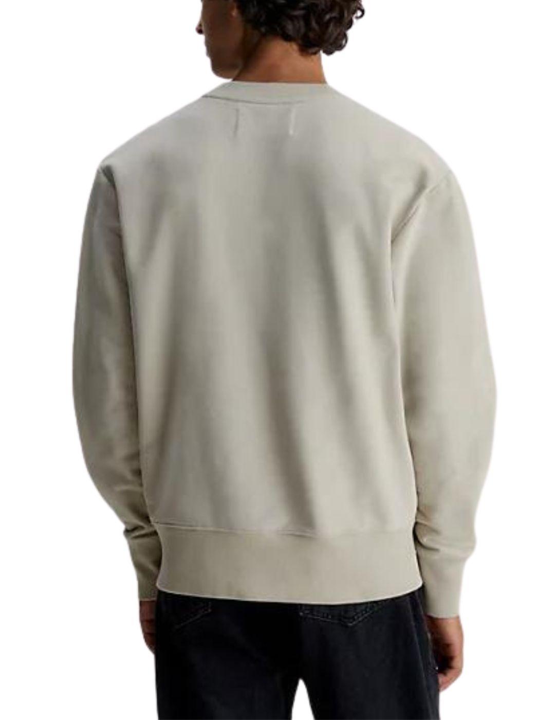 Sudadera Calvin Klein de felpa de algodón con cuello redondo