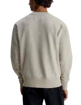 Sudadera Calvin Klein de felpa de algodón con cuello redondo