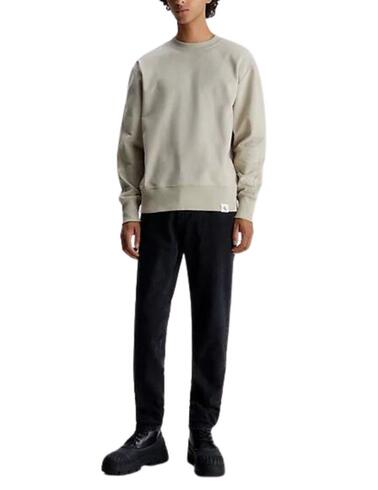 Sudadera Calvin Klein de felpa de algodón con cuello redondo
