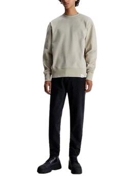 Sudadera Calvin Klein de felpa de algodón con cuello redondo